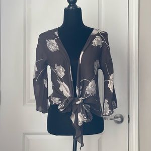 Women's Brown and Cream Blouse